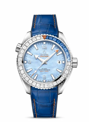 Omega Seamaster Planet Ocean 600M Co-Axial 43.5 Master Chronometer White Gold / Diamond / Blue MOP 215.58.44.21.07.001 (21558442107001)